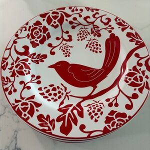Pier 1 Red Bird and Floral Plate